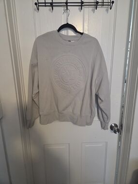 Unbranded Men's Light Gray Embossed Crewneck Sweatshirt